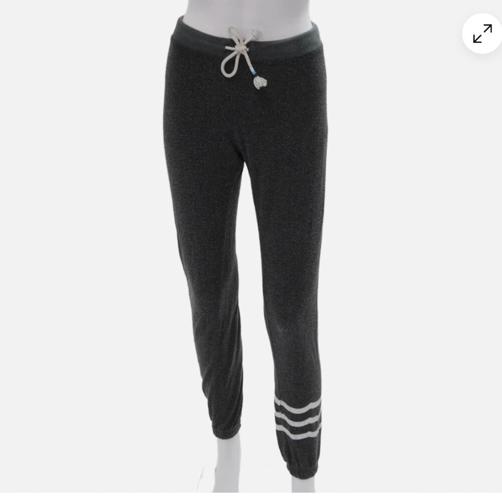Sol Angeles Hacci Waves Slim Jogger Sweatpants, XS, Dark Grey, Retail $110